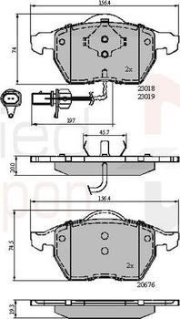 Comline ADB11542 - Тормозные колодки, дисковые, комплект autospares.lv