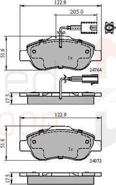 Comline ADB11600 - Тормозные колодки, дисковые, комплект autospares.lv