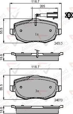 Comline ADB11601 - Тормозные колодки, дисковые, комплект autospares.lv