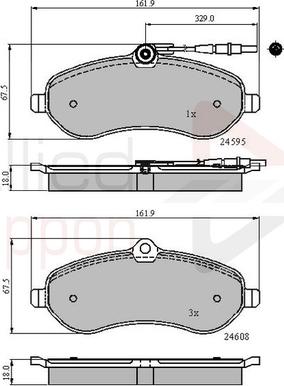 Comline ADB11621 - Тормозные колодки, дисковые, комплект autospares.lv