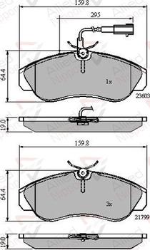 Comline ADB11032 - Тормозные колодки, дисковые, комплект autospares.lv