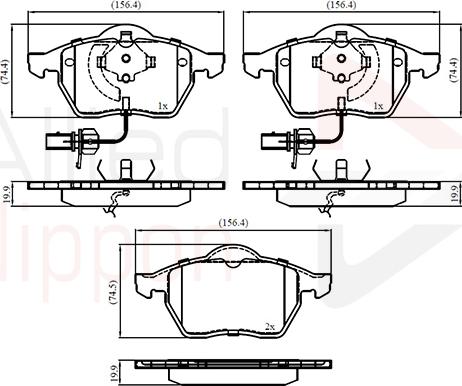 Comline ADB11025 - Тормозные колодки, дисковые, комплект autospares.lv