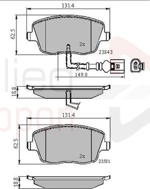 Comline ADB11147 - Тормозные колодки, дисковые, комплект autospares.lv