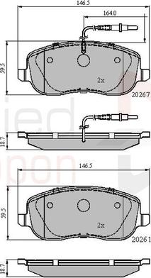 Comline ADB11158 - Тормозные колодки, дисковые, комплект autospares.lv