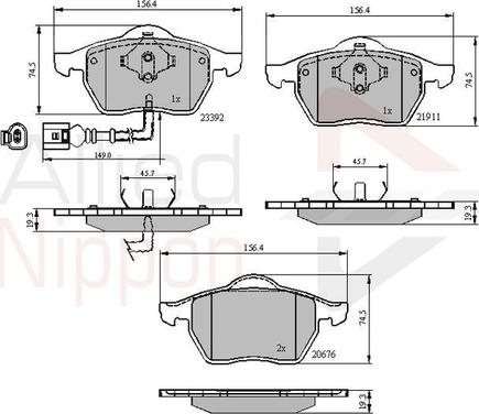 Comline ADB11111 - Тормозные колодки, дисковые, комплект autospares.lv