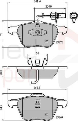 Comline ADB11136 - Тормозные колодки, дисковые, комплект autospares.lv