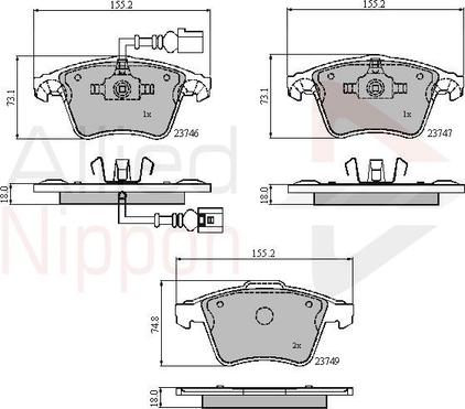 Comline ADB11312 - Тормозные колодки, дисковые, комплект autospares.lv