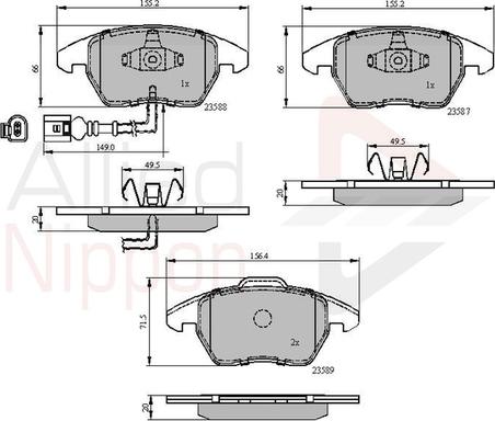 Comline ADB11224 - Тормозные колодки, дисковые, комплект autospares.lv