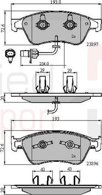 Comline ADB11740 - Тормозные колодки, дисковые, комплект autospares.lv