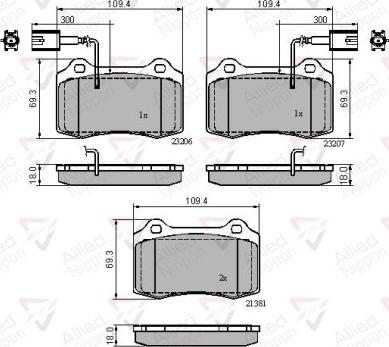 Comline ADB11758 - Тормозные колодки, дисковые, комплект autospares.lv