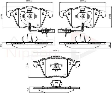 Comline ADB11753 - Тормозные колодки, дисковые, комплект autospares.lv