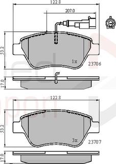 Comline ADB11702 - Тормозные колодки, дисковые, комплект autospares.lv