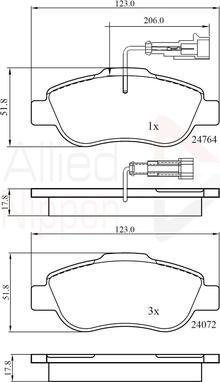 Comline ADB11785 - Тормозные колодки, дисковые, комплект autospares.lv