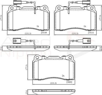 Comline ADB11721 - Тормозные колодки, дисковые, комплект autospares.lv