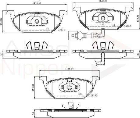 Comline ADB1851 - Тормозные колодки, дисковые, комплект autospares.lv