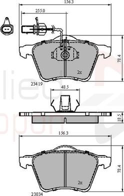 Comline ADB1885 - Тормозные колодки, дисковые, комплект autospares.lv