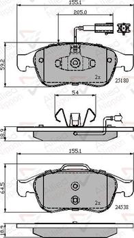 Comline ADB12028 - Тормозные колодки, дисковые, комплект autospares.lv