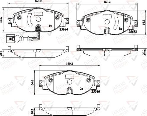 Comline ADB12158 - Тормозные колодки, дисковые, комплект autospares.lv