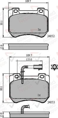 Comline ADB12102 - Тормозные колодки, дисковые, комплект autospares.lv