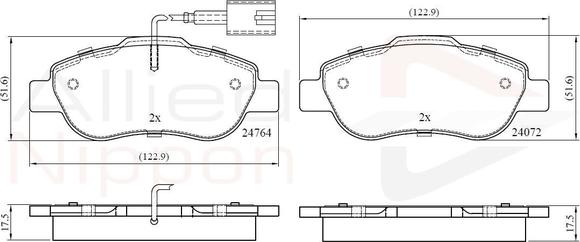 Comline ADB12392 - Тормозные колодки, дисковые, комплект autospares.lv