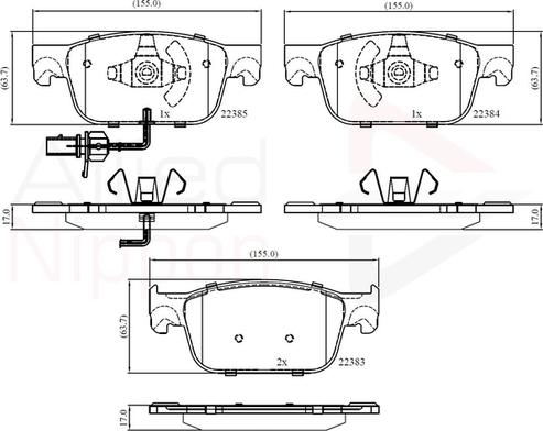 Comline ADB12352 - Тормозные колодки, дисковые, комплект autospares.lv