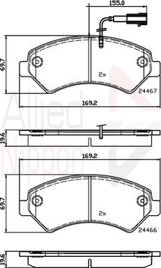 Comline ADB12247 - Тормозные колодки, дисковые, комплект autospares.lv