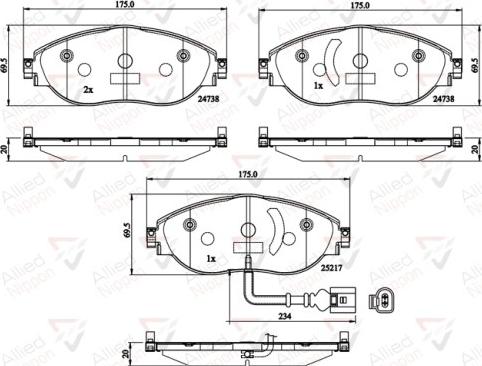 Comline ADB12201 - Тормозные колодки, дисковые, комплект autospares.lv