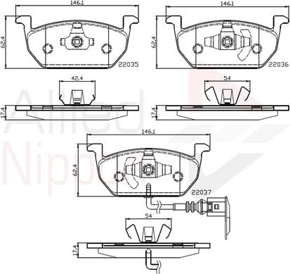 Comline ADB12224 - Тормозные колодки, дисковые, комплект autospares.lv