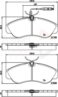 Comline ADB1275 - Тормозные колодки, дисковые, комплект autospares.lv