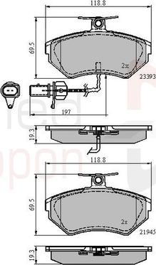 Comline ADB1736 - Тормозные колодки, дисковые, комплект autospares.lv