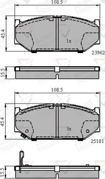 Comline ADB3998 - Тормозные колодки, дисковые, комплект autospares.lv