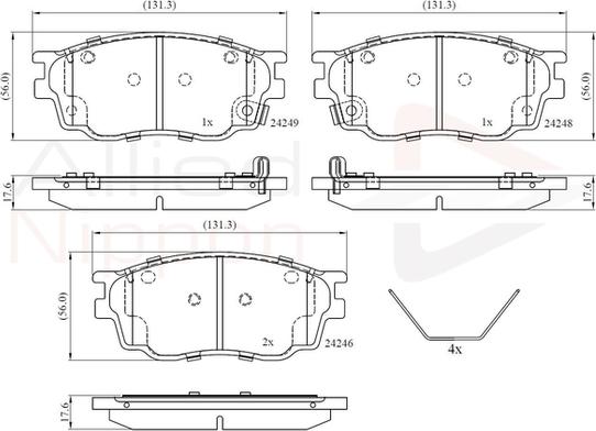 Comline ADB3948 - Тормозные колодки, дисковые, комплект autospares.lv