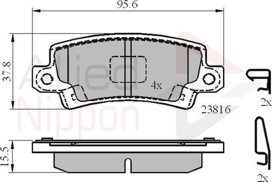 Comline ADB3942 - Тормозные колодки, дисковые, комплект autospares.lv