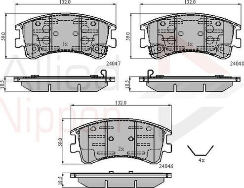 Comline ADB3950 - Тормозные колодки, дисковые, комплект autospares.lv