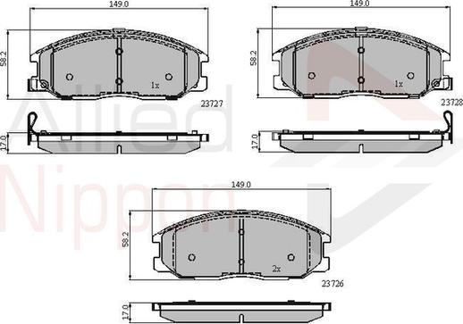 Comline ADB3902 - Тормозные колодки, дисковые, комплект autospares.lv