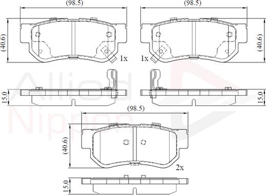 Comline ADB3935 - Тормозные колодки, дисковые, комплект autospares.lv