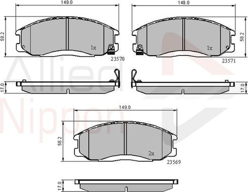 Comline ADB3938 - Тормозные колодки, дисковые, комплект autospares.lv