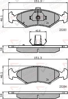 Comline ADB3444 - Тормозные колодки, дисковые, комплект autospares.lv