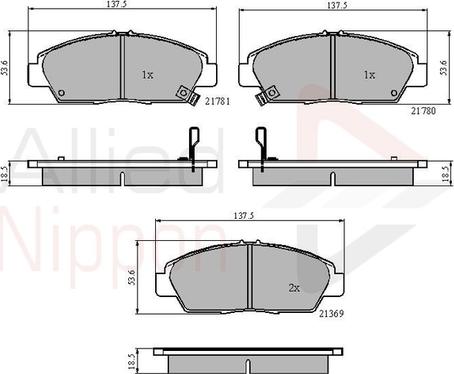 Comline ADB3446 - Тормозные колодки, дисковые, комплект autospares.lv