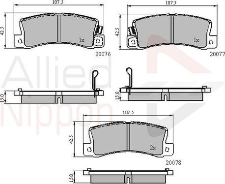 Comline ADB3458 - Тормозные колодки, дисковые, комплект autospares.lv