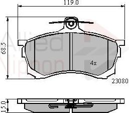 Comline ADB3452 - Тормозные колодки, дисковые, комплект autospares.lv