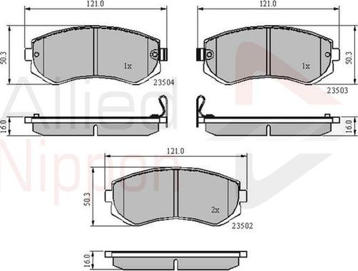 Comline ADB3484 - Тормозные колодки, дисковые, комплект autospares.lv