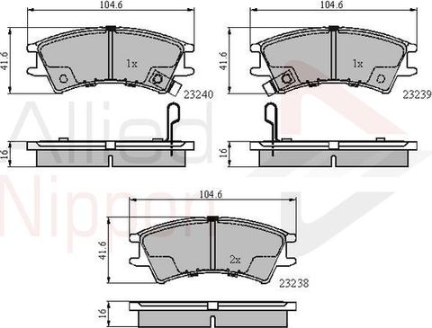 Comline ADB3488 - Тормозные колодки, дисковые, комплект autospares.lv