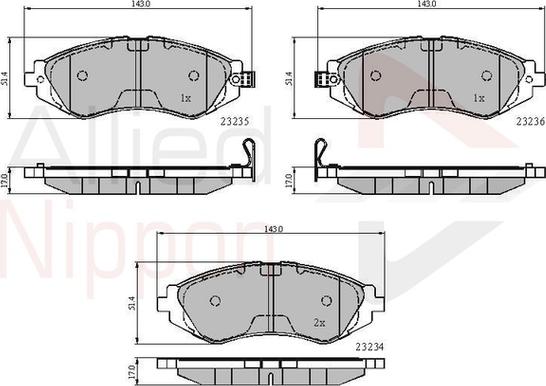 Comline ADB3435 - Тормозные колодки, дисковые, комплект autospares.lv