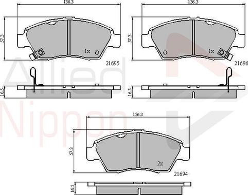 Comline ADB3555 - Тормозные колодки, дисковые, комплект autospares.lv