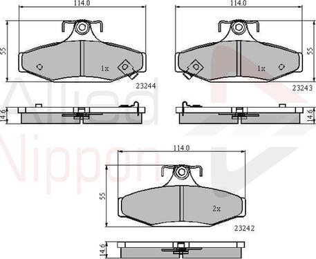 Comline ADB3586 - Тормозные колодки, дисковые, комплект autospares.lv