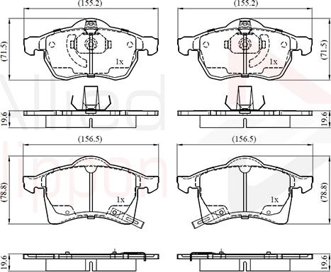 Comline ADB3583 - Тормозные колодки, дисковые, комплект autospares.lv