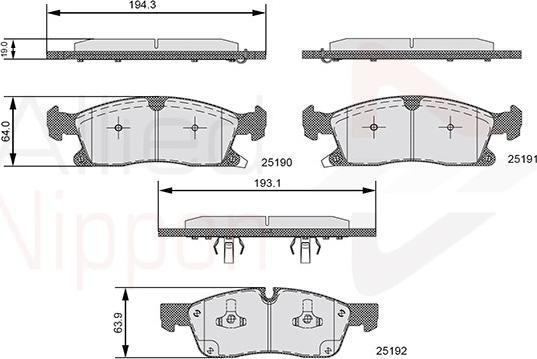 Comline ADB36096 - Тормозные колодки, дисковые, комплект autospares.lv