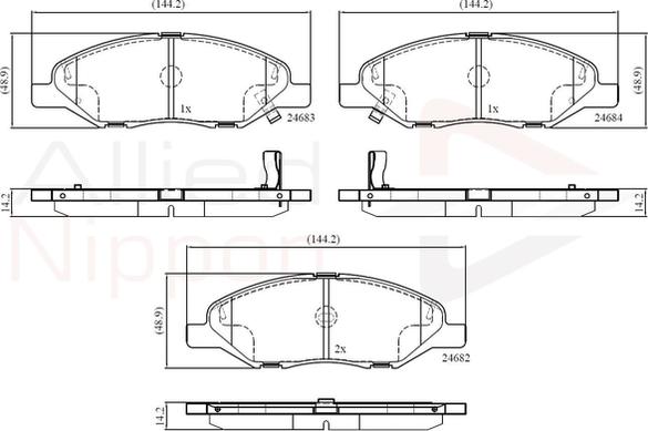 Comline ADB36044 - Тормозные колодки, дисковые, комплект autospares.lv