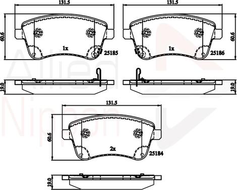 Comline ADB36047 - Тормозные колодки, дисковые, комплект autospares.lv